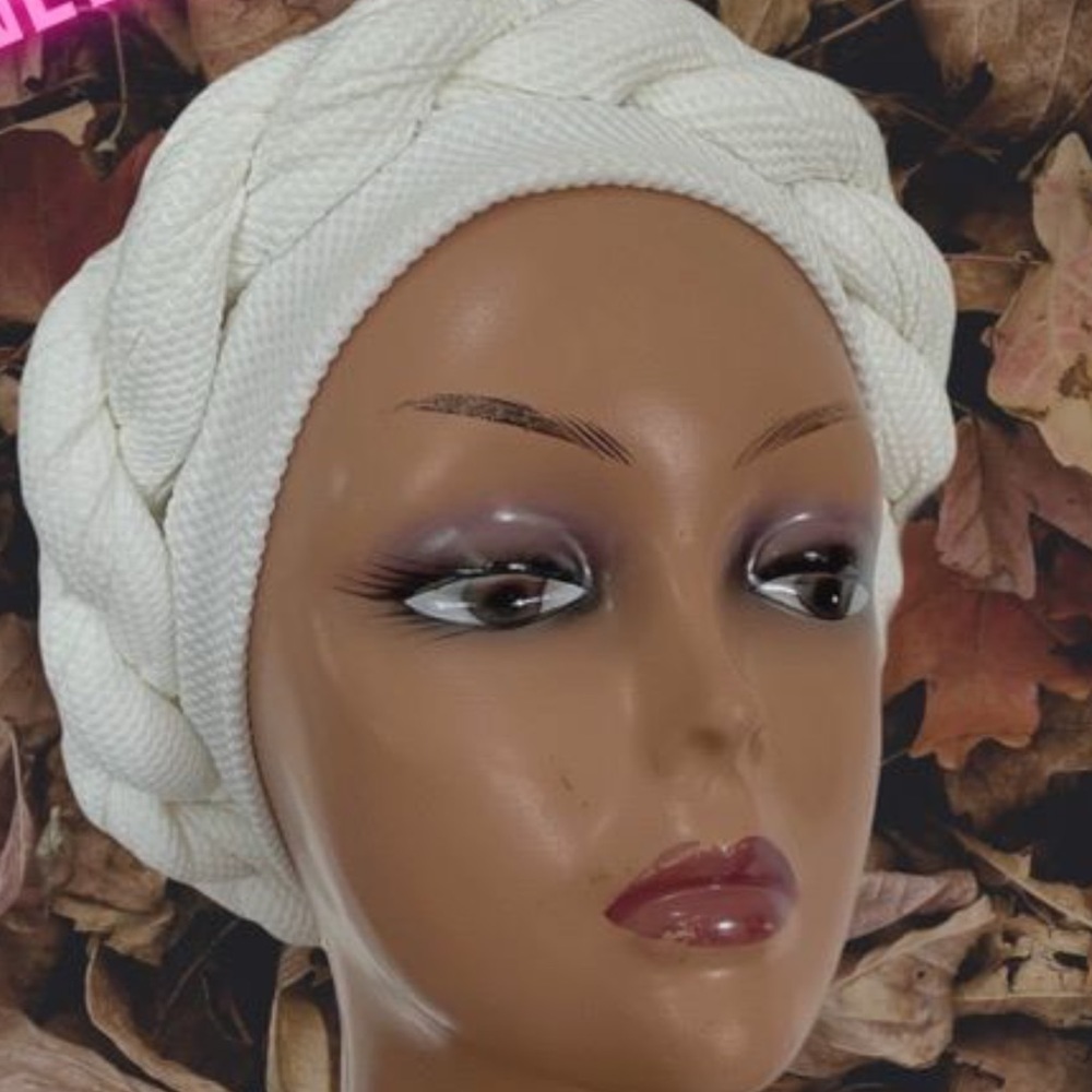 Elegant White Braided Hair Wrap